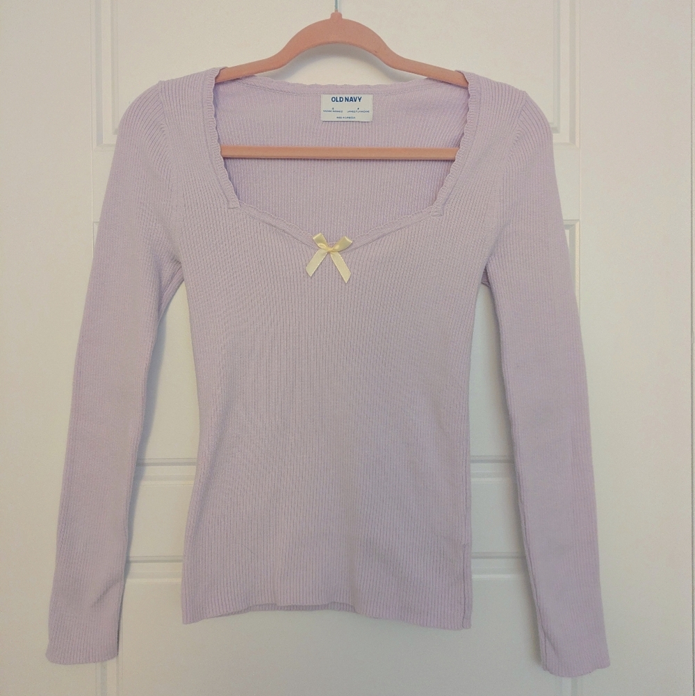 Lavender Sweater Scoop Long-Sleeve